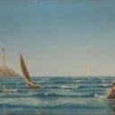 Wilhelm F. Andersen: Sejlbåde mellem to klippekyster, 1892