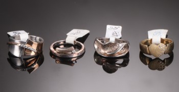 Aagaard/Kranz & Ziegler m.fl. Fire ringe af sterling sølv (4)