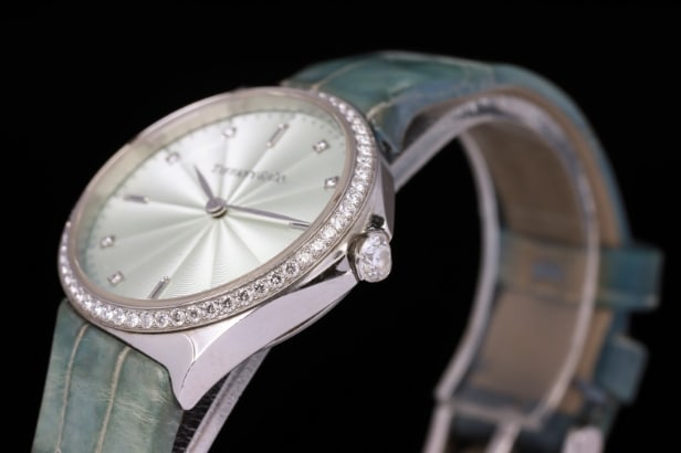 Tiffany & Co. 'Metro'. Ladies' steel wristwatch with diamonds