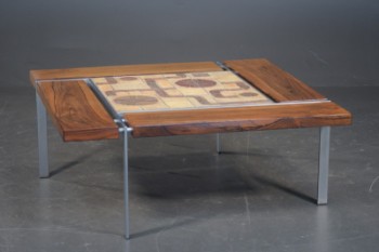 Sofabord med fliser, stål og palisander