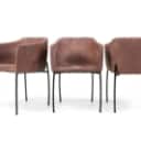 Bent Hansen. Four dining chairs / armchairs model Since, suede (4)