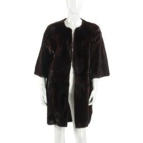 7045 - Elise Gug for Kopenhagen Fur. Jakke af brun mink str. 40