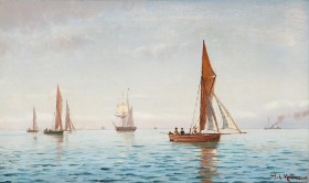 Johan Neumann. 'Fishing boats in the Sound'