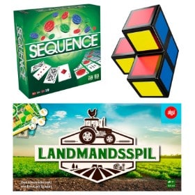 3 spil: Sequence, Rubik's Cube It spil og Landmandsspil (3)