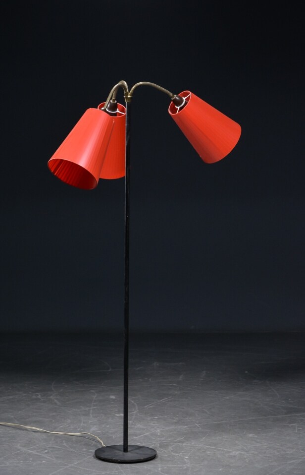 Retro standerlampe / 'Tivoli' lampe, tre-armet, 1950'erne