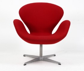 Arne Jacobsen. Lænestol 'Svanen, model 3320, 'Hallingdal' uld