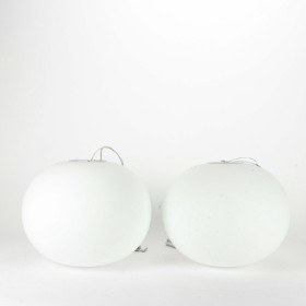 Jasper Morrison. A pair of white opal glass pendants, model 'Glo-Ball S2' (2)