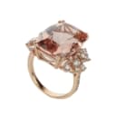 Cocktailring med stor morganit og brillanter, ca 0.92 ct af 18 kt rosaguld