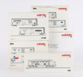 Märklin 3181+2x4579+4579+45652 HO: Diesel locomotive Burlington F 7 with train car set (5)