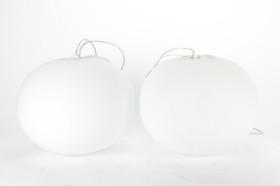 Jasper Morrison. A pair of white opal glass pendants, model 'Glo-Ball S2' (2)