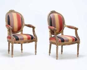 A pair of Louis Seize style chairs - 19th century (2)