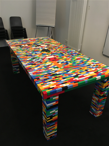 A large unique, custom made table made of 3000 bricks | Lauritz.com