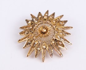 Afrikansk filigran-vedhæng/-broche af ca. 18 kt. guld