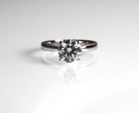 2.06 ct. brilliant cut solitaire diamond ring (Lab. made)*. IGI certified