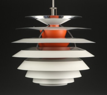 Poul Henningsen for Louis Poulsen. Contrast lamp outfitted with 10 shades