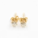Pair of natural brilliant earrings in 14 kt gold, 1.00 ct. (2)