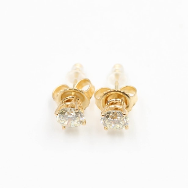Par brillant ørestikker af 14 kt guld, 1.00 ct. (2)