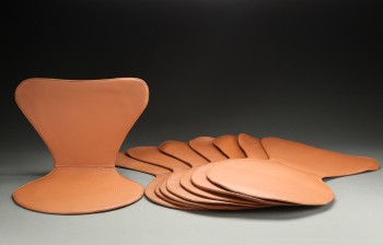 Læderovertræk til Arne Jacobsens 7´er stole, cognac (model 3107) (8)