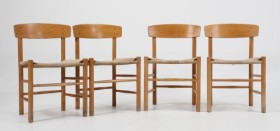 Børge Mogensen. The People's Chair. Four dining chairs / shaker chairs, model J39 (4)