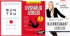 Hjernesmart ledelse af Anette Prehn + Livsfarlig ledelse af Christian Ørsted + Kunsten at føre krig af Sun Tzu, bøger (3)