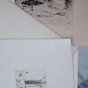 Konvolut von 7 Druckgrafiken und Zeichnungen verschiedener Künstler (7)
