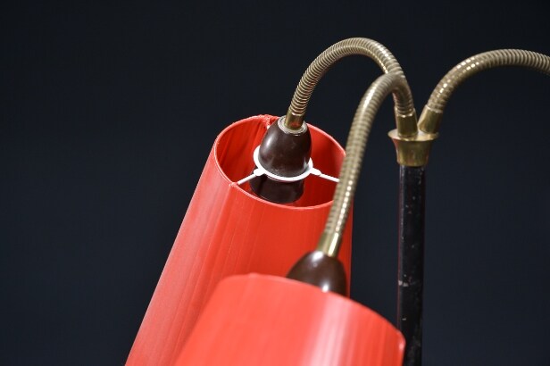 Retro standerlampe / 'Tivoli' lampe, tre-armet, 1950'erne