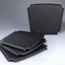 Cushion set for Hans J. Wegner's Y-chair. CH24, set of four reversible cushions, upholstered in black leather. (4)