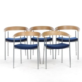 Johannes Foersom & Hjort-Lorentzen. Ten frame chairs, model 'Stuk' (10)