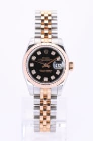 Rolex Oyster Perpetual Datejust damearmbåndsur af 18 kt. guld og stål med brillanter, årgang 2020