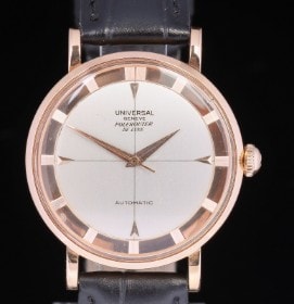 Sjælden Universal Geneve Polerouter De Luxe Automatic. Herreur af 18 kt. guld