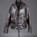 Aero Leather Co., Scotland. Herrejakke af brunt læder model 'Aeromarine', str. 44
