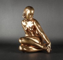 Jens Jacob Bregnø. A sculpture, bronze 'Askepot' - Lauritz.com