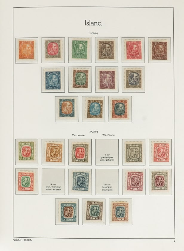 LOT 48. ICELAND. 1876-1986. Beautiful unused/mint collection in Leuchtturm album.