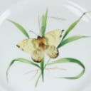 Royal Copenhagen. 'Butterfly' plates and bowl on foot, 19th century (7)