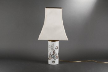 Kinesisk bordlampe af porcelæn