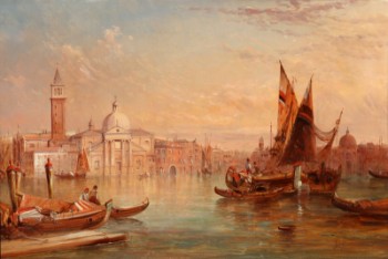 Alfred Pollentine. Kanalparti fra Venedig