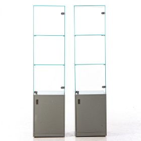 A pair of glass display cases (2)