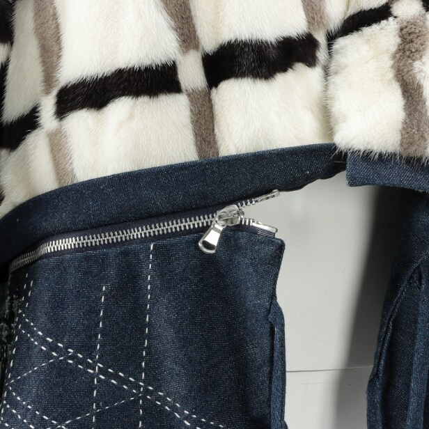 6918 - Copenhagen Fur. Unique mink and denim jacket. Str. 36 / 38