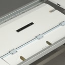 Vizion Furniture. Spisebord med udtræk, hvid laminat/ alukant. Model Arco. 