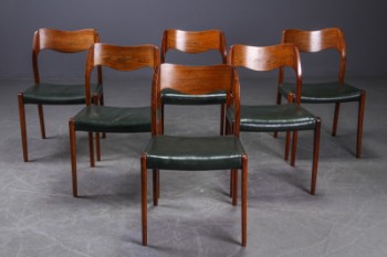 N.O. Møller. Et sæt på seks stole  palisander model 71 (6)