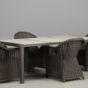 Colorit: Havemøbelsæt: Bord med polystone og 4 stole i flet (5)