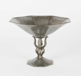 Just Andersen: Pewter set with octagonal bowl, no. 514