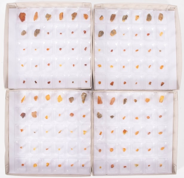 300 pieces of unpolished inclusion amber (300)