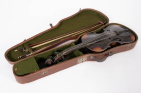 Ole Bull. Violin in transport case