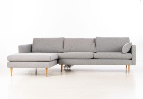 Living & more. 3 pers. sofa med chaiselong - Model Malte - Lysegrå