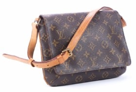 Louis Vuitton 'Musette Tango' Skuldertaske af Monogram Canvas Læder