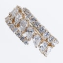 Cross-Over ring af 14 kt med laboratorieskabte diamanter, ca 2.63 ct, Str 54