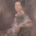 Hugh Finch Williams: Potræt af kunstneres kone Vera Volkova, olie på lærred (cd)