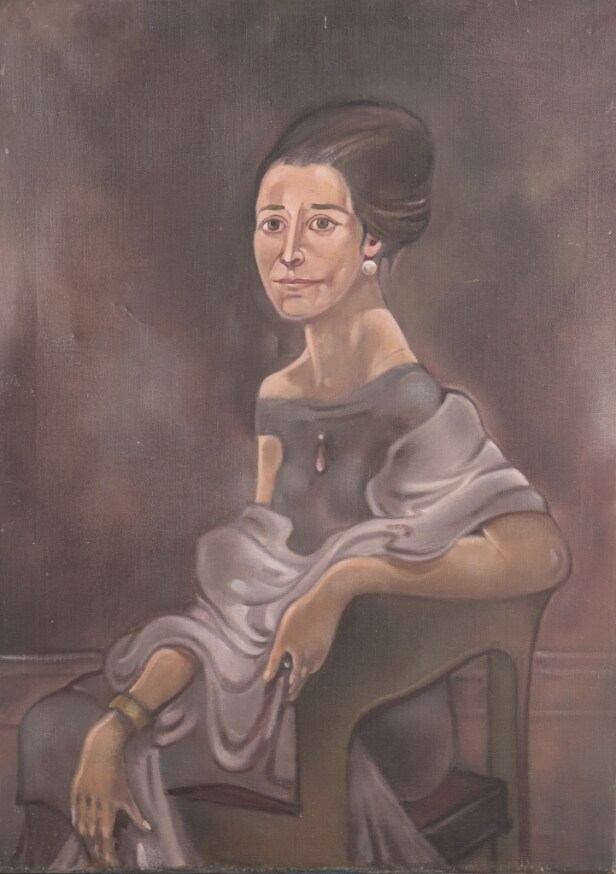 Hugh Finch Williams: Potræt af kunstneres kone Vera Volkova, olie på lærred (cd)