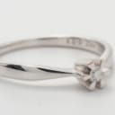 Solitaire ring with brilliant-cut approx. 0.03 ct, 14 kt. white gold, size 49